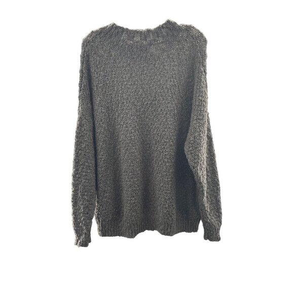 She + Sky Womens Crew Neck Loose Knit Sweater Gray One Size Fits All - Picture 2 of 9